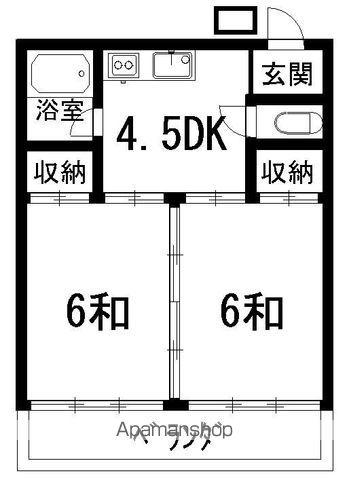 芝マンション(2DK/1階)の間取り写真