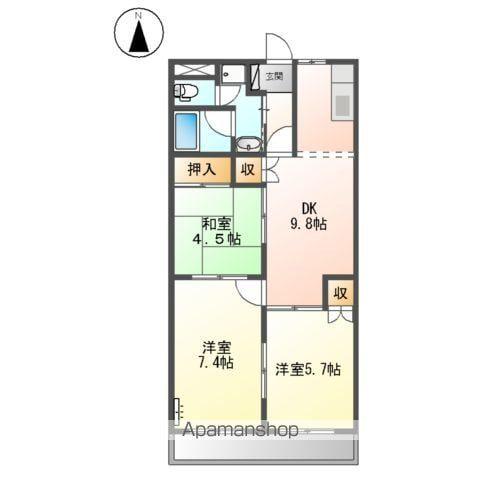 セジュール川部(3DK/2階)の間取り写真