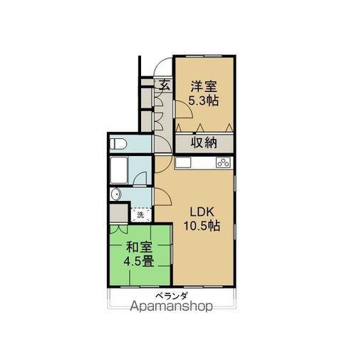 予讃線 今治駅 徒歩55分 2階建 築26年(2LDK/1階)の間取り写真