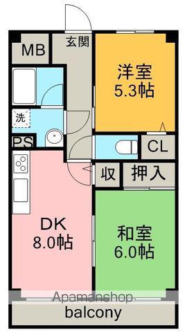 グランパーク高畑(2DK/1階)の間取り写真