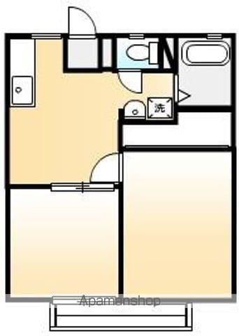 シティおかやま(2DK/1階)の間取り写真