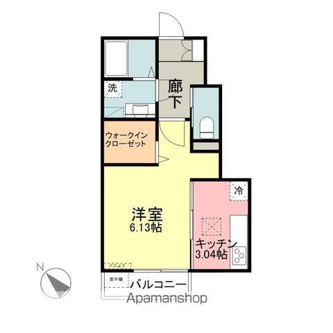 ラフォーレMIYABI(1K/1階)の間取り写真