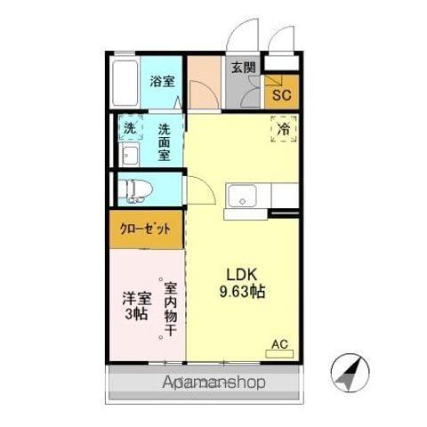 エテルノ(1LDK/2階)の間取り写真