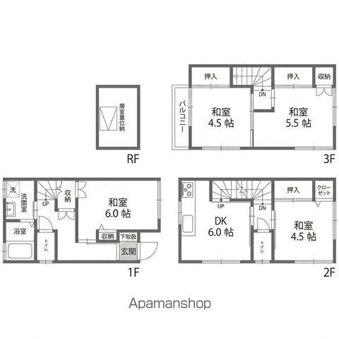 南芥川町貸家(4DK)の間取り写真