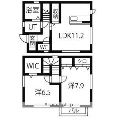 福島県郡山市 2階建 築15年(2LDK)の間取り写真