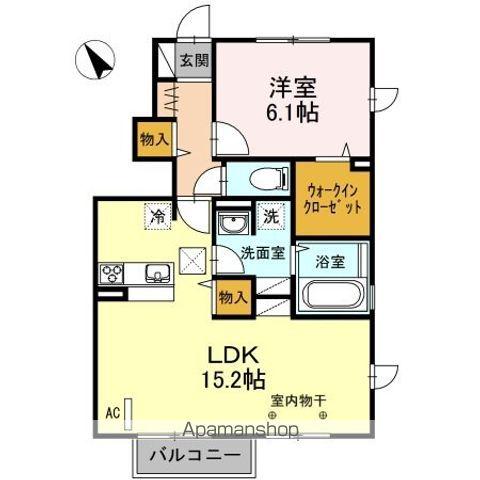 パストラルB(1LDK/1階)の間取り写真