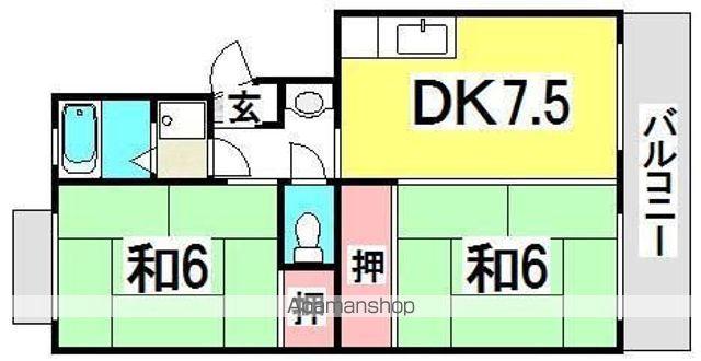 しづマンション(2DK/3階)の間取り写真