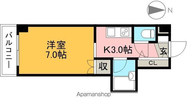 アサヒコート(1K/1階)の間取り写真