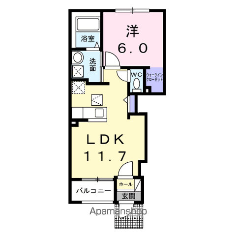 ツインキャッスルA(1LDK/1階)の間取り写真