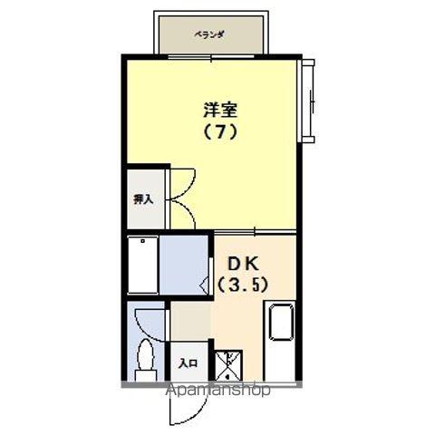 シャンブル笹口Ⅰ(1K/2階)の間取り写真