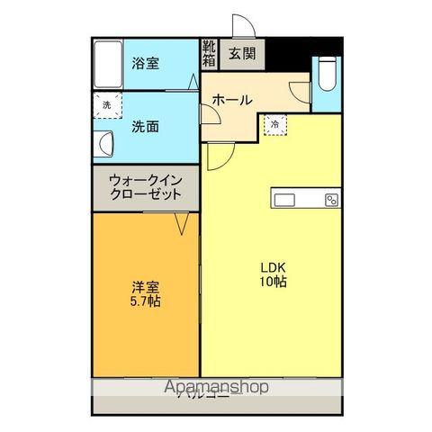 グローバルヒルズ(1LDK/1階)の間取り写真