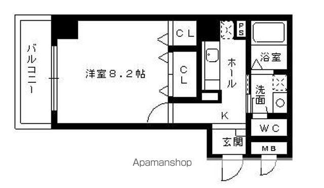 クラウザン徳川(1K/5階)の間取り写真