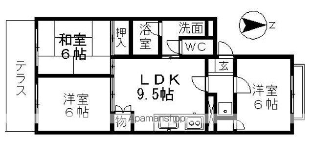 ダイアパレス白壁(3DK/2階)の間取り写真