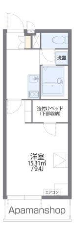 レオパレス菊陽Ⅱ(1K/4階)の間取り写真