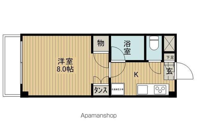 ビュー沖田(1K/3階)の間取り写真