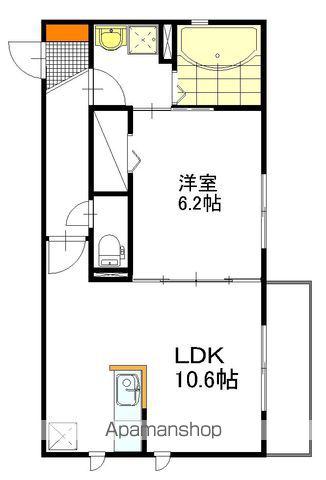 ハイツARTA(1LDK/2階)の間取り写真