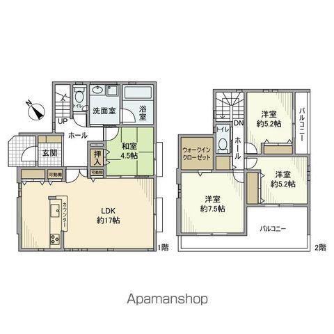 中央本線 八王子駅 バス乗車時間：12分 石川入口バス停で下車 徒歩4分 2階建 築8年(4LDK)の間取り写真