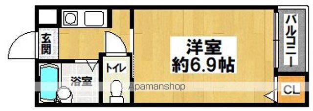 ミドゥスジ堺Ⅱ(1K/2階)の間取り写真