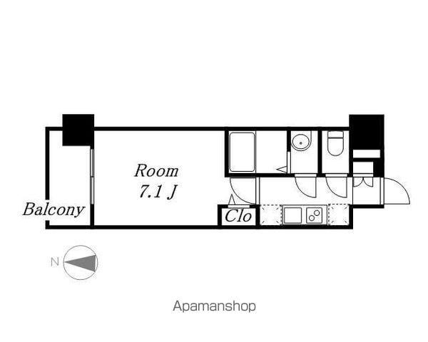 メイクスデザイン鶴舞(1K/11階)の間取り写真