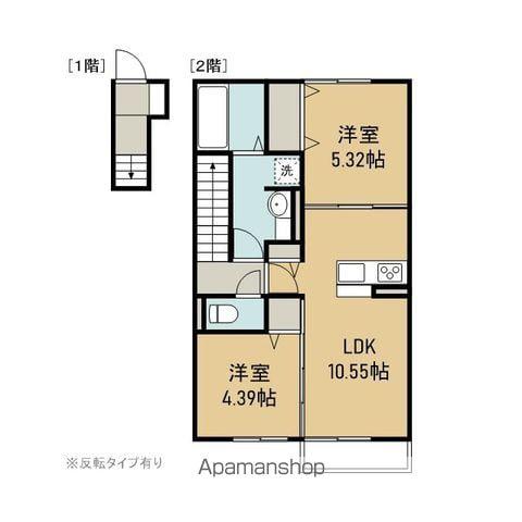 GLASLUCE(2LDK/2階)の間取り写真