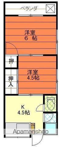 小栗荘(2DK/2階)の間取り写真
