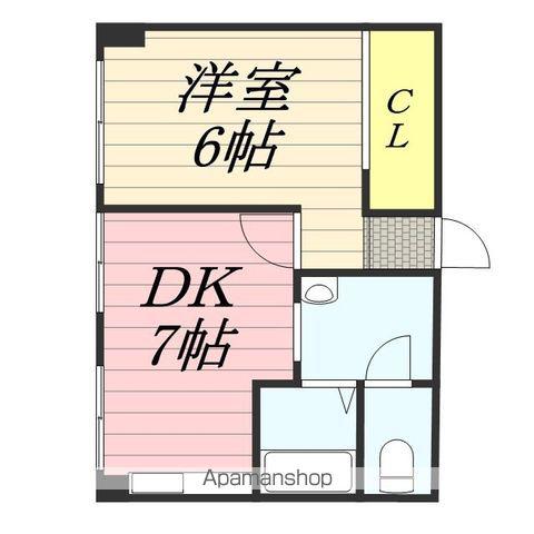 セーフティーコート22(1DK/2階)の間取り写真