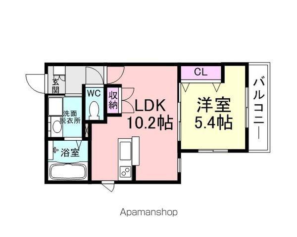 LUCIANNA イースト(1LDK/2階)の間取り写真