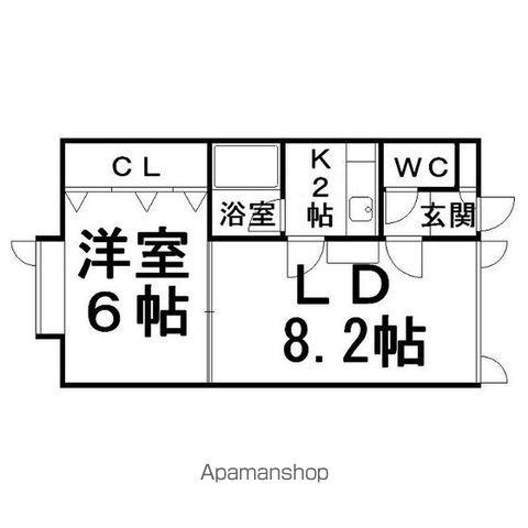 ラピュタハウスB(1LDK/1階)の間取り写真