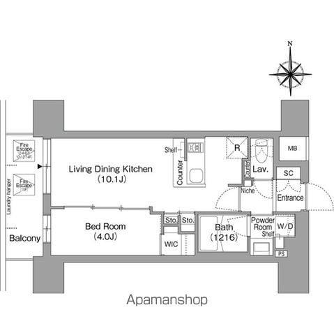 コンフォリア・リヴ北浜淡路町(1LDK/7階)の間取り写真