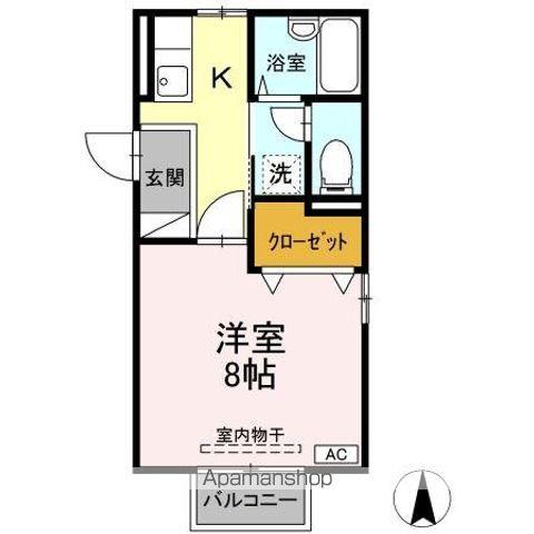 ルミエール・シンコウ(1K/1階)の間取り写真