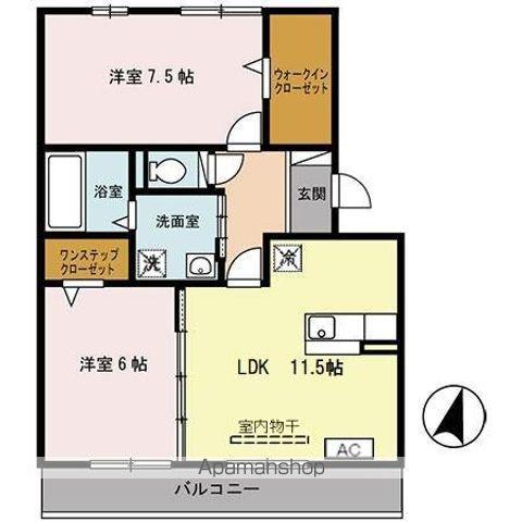 メイプルコート(2LDK/3階)の間取り写真