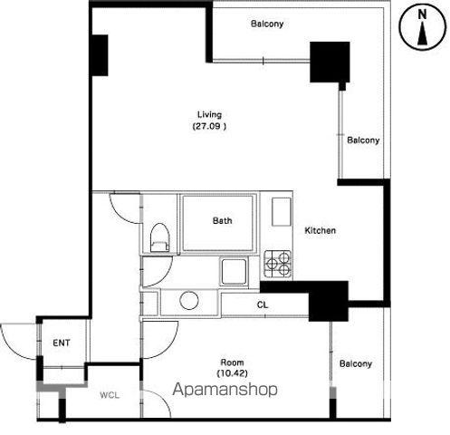 OZ ALLOGGIO(1LDK/7階)の間取り写真
