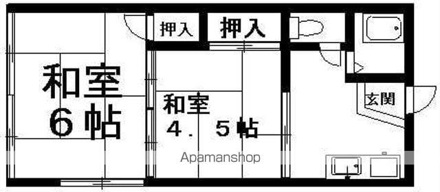 飯田グリーンハイツ(2K/1階)の間取り写真