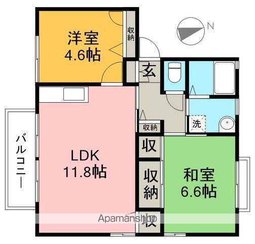 ファミール・ビレジ C棟(2LDK/2階)の間取り写真
