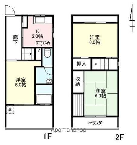 共栄アパート(3K/1階)の間取り写真