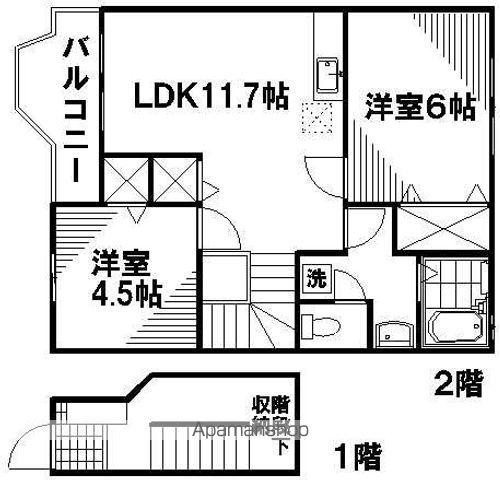 プロヴァンスA(3LDK/2階)の間取り写真