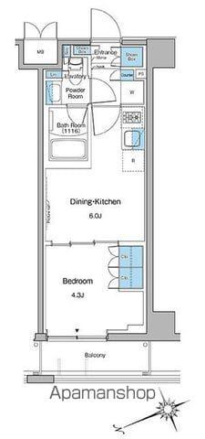 ルフォンプログレ中野坂上(1DK/5階)の間取り写真