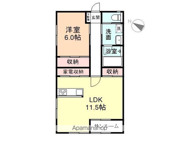 グッドシャトーⅤ(1LDK/1階)の間取り写真
