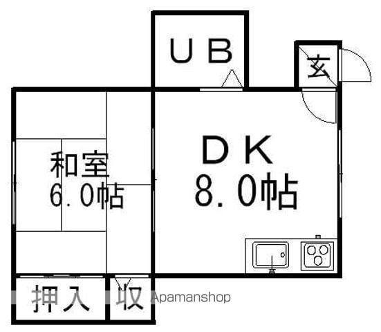 ジェーハイツ白石中央1(1LDK/2階)の間取り写真