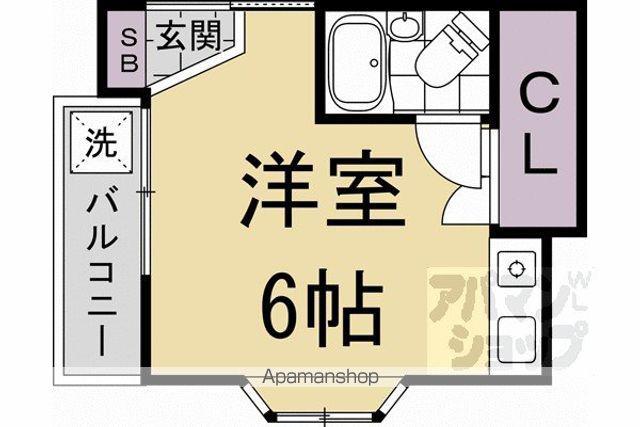 銀閣寺ハイム(ワンルーム/3階)の間取り写真