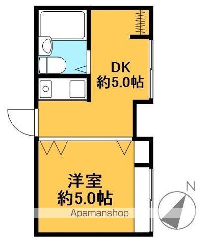 緑樹荘(1DK/2階)の間取り写真