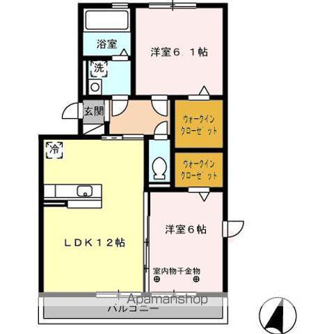 アヴニール(2LDK/2階)の間取り写真