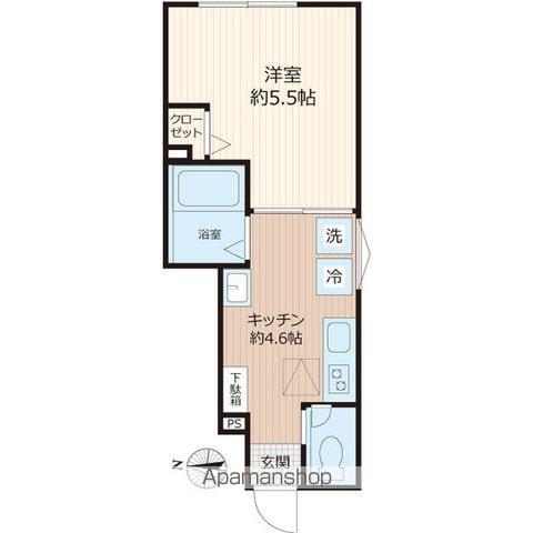 パステール・グランおゆみ野(1K/1階)の間取り写真