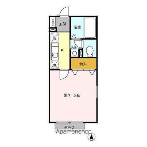 ティアナ(1K/1階)の間取り写真