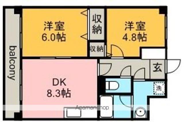 ローマンガーデン(2DK/4階)の間取り写真