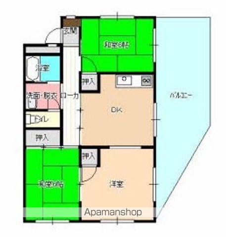 山下地所ビル(3DK/6階)の間取り写真