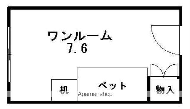 ドエル美園(ワンルーム/6階)の間取り写真