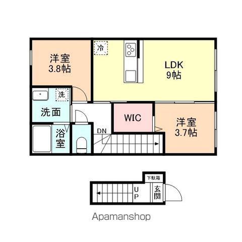 EDGEMOMENT富岡(2LDK/2階)の間取り写真