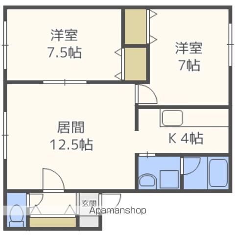 クリスタル510Ⅱ(2LDK/1階)の間取り写真