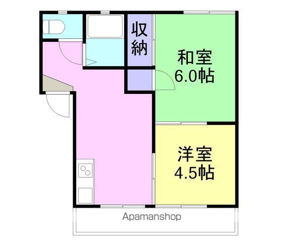 グランドハイツ(2DK/2階)の間取り写真